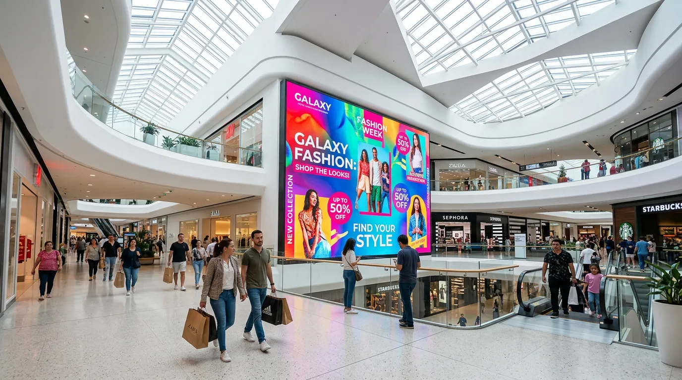 Интерьерный LED экран в ТЦ